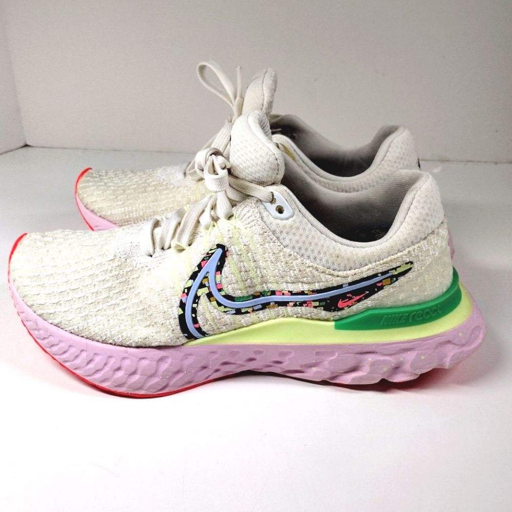 Nike React Infinity Run Flyknit 3 Confetti White Running Sneakers